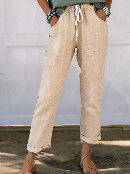 Women Faux Denim Print Graphic Long Pants Vintage Spring/Fall Trousers