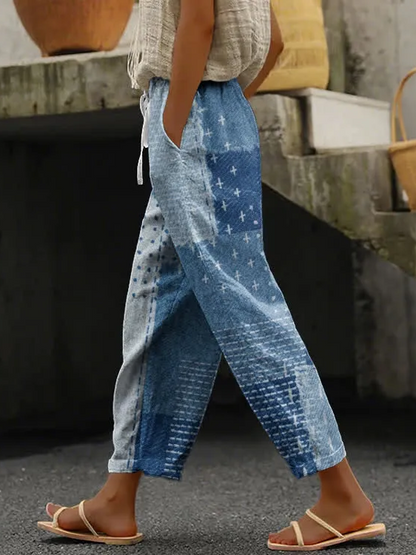 Women Abstract Long Pants Casual Spring/Fall Trousers