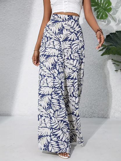 Women Leaf Long Pants Casual Spring/Fall Trousers