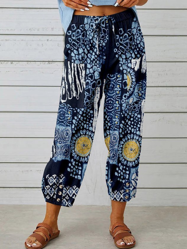 Women Floral Ankle Pants Pants Casual Spring/Fall Trousers