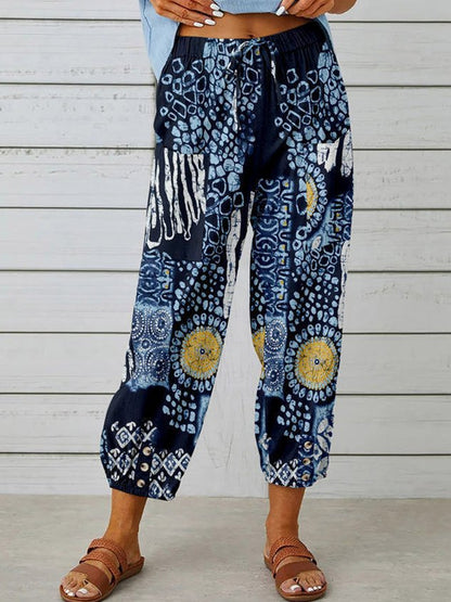 Women Floral Ankle Pants Pants Casual Spring/Fall Trousers