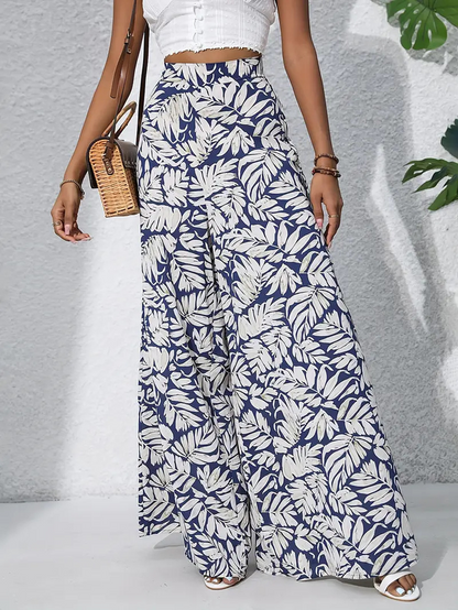 Women Leaf Long Pants Casual Spring/Fall Trousers