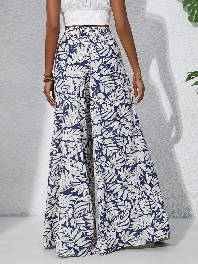 Women Leaf Long Pants Casual Spring/Fall Trousers