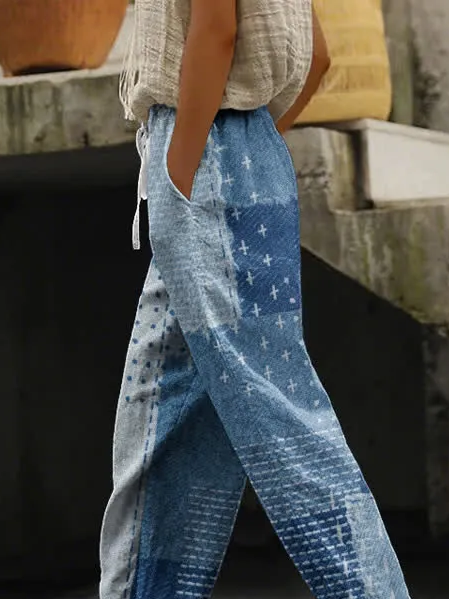 Women Abstract Long Pants Casual Spring/Fall Trousers