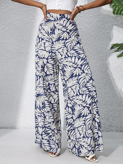 Women Leaf Long Pants Casual Spring/Fall Trousers