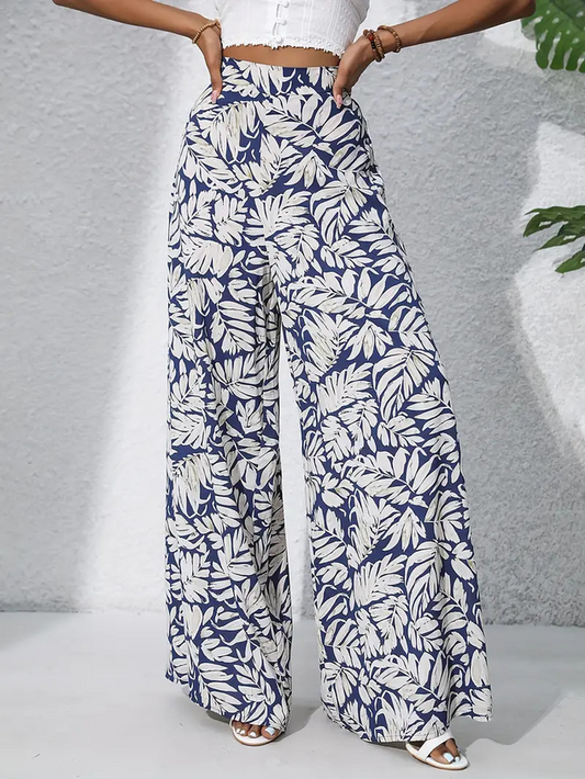 Women Leaf Long Pants Casual Spring/Fall Trousers