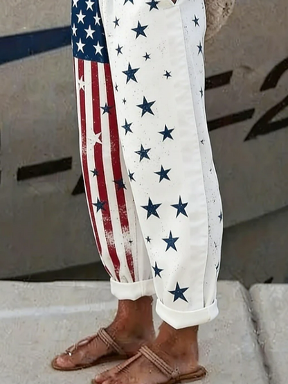 Women Independence Day (Flag) Long Pants Casual Spring/Fall Trousers