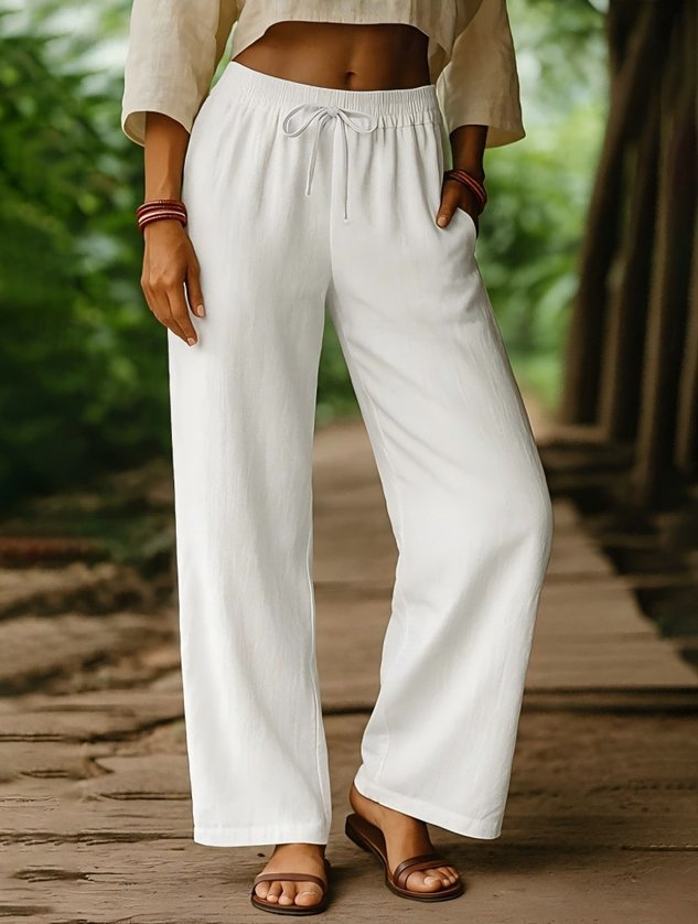 Women Plain Long Pants Vintage Spring/Fall Trousers