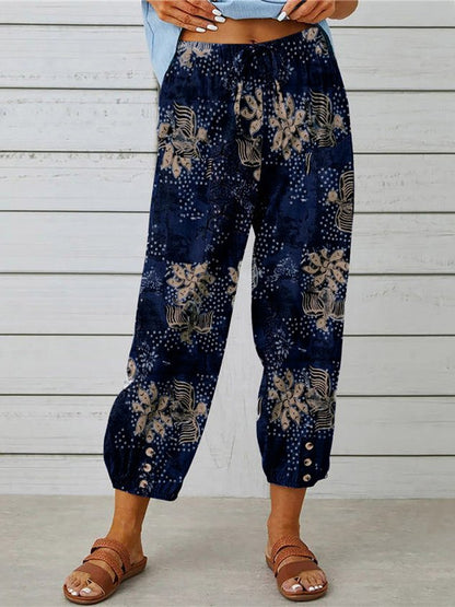 Women Floral Ankle Pants Pants Casual Spring/Fall Trousers