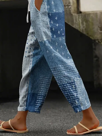 Women Abstract Long Pants Casual Spring/Fall Trousers