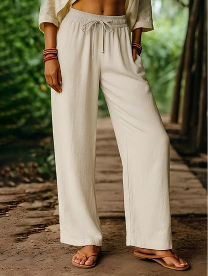 Women Plain Long Pants Vintage Spring/Fall Trousers