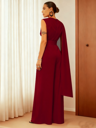 Women Plain Halter Sleeveless Party Summer Jumpsuit