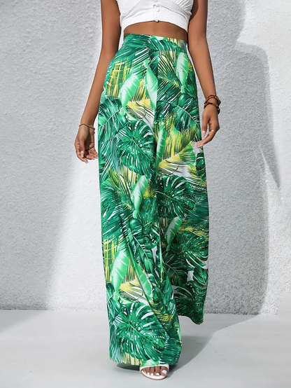 Women Leaf Long Pants Casual Spring/Fall Trousers